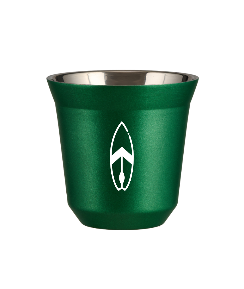 Kubek 150 ml ZIELONY METALIC "Deska (biały)"