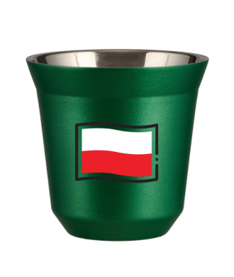 Kubek zielony 150 ml, FLAGA POLSKI (czarny)