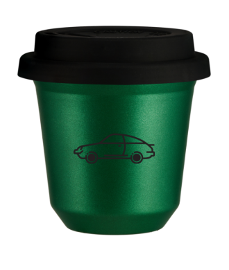 Kubek 150 ml ZIELONY METALIC "Samochód", z czarną pokrywką Kubek 150 ml ZIELONY METALIC "Samochód", z czarną pokrywką