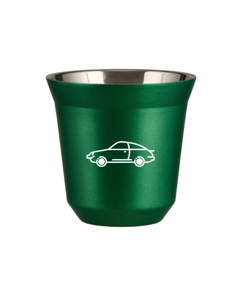 Kubek 150 ml ZIELONY METALIC "Samochód (biały)"