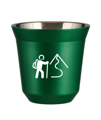 Kubek 150 ml ZIELONY METALIC "Wspinaczka 2 (biały)" Kubek 150 ml ZIELONY METALIC "Wspinaczka 2 (biały)"