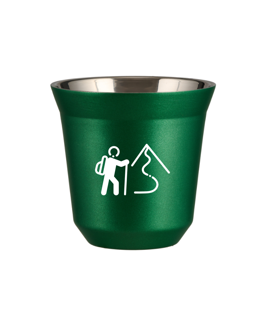 Kubek 150 ml ZIELONY METALIC "Wspinaczka 2 (biały)"
