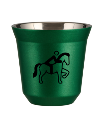 Kubek 150 ml ZIELONY METALIC "Jeździectwo 2 (czarny)" Kubek 150 ml ZIELONY METALIC "Jeździectwo 2 (czarny)"