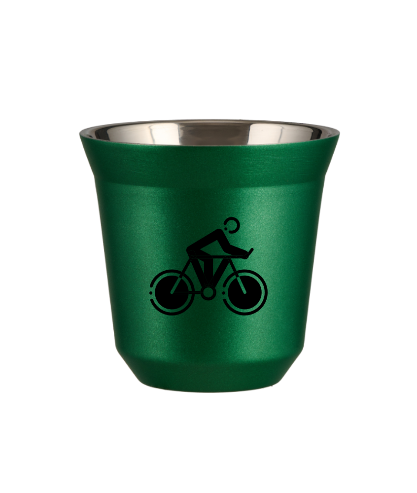 Kubek 150 ml ZIELONY METALIC "Kolarstwo 2"