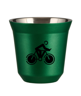 Kubek 150 ml ZIELONY METALIC "Kolarstwo 2 (czarny)" Kubek 150 ml ZIELONY METALIC "Kolarstwo 2 (czarny)"