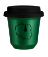 Kubek zielony 150 ml, POLSKA (czarny) z pokrywka czarna kubek termiczny na kawe | 85,00 zł
