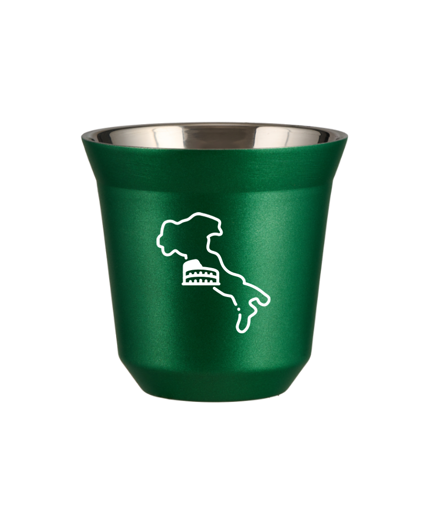 Kubek 150 ml ZIELONY METALIC "Włochy (biały)"
