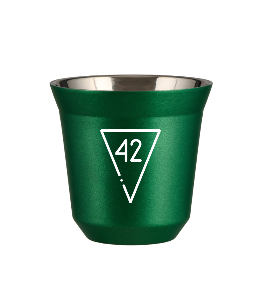 Kubek 150 ml ZIELONY METALIC "42 (biały)"