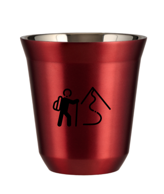 Kubek 150 ml CZERWONY METALIC "Wspinaczka 2 (czarny)" Kubek 150 ml CZERWONY METALIC "Wspinaczka 2 (czarny)"