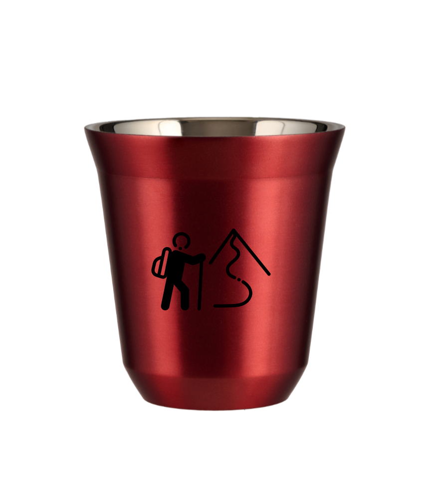 Kubek 150 ml CZERWONY METALIC "Wspinaczka 2 (czarny)"