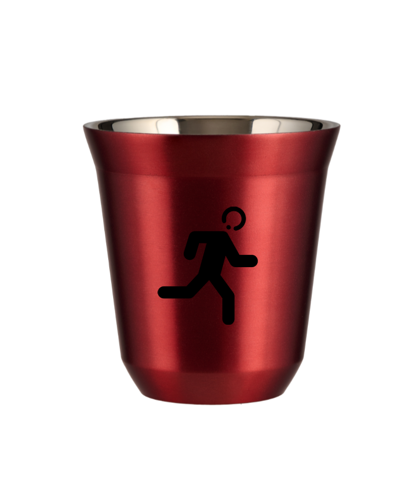 Kubek 150 ml CZERWONY METALIC "Biegacz"
