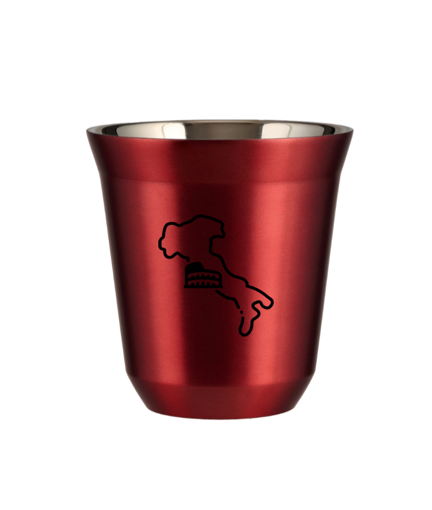 Kubek 150 ml CZERWONY METALIC "Włochy"