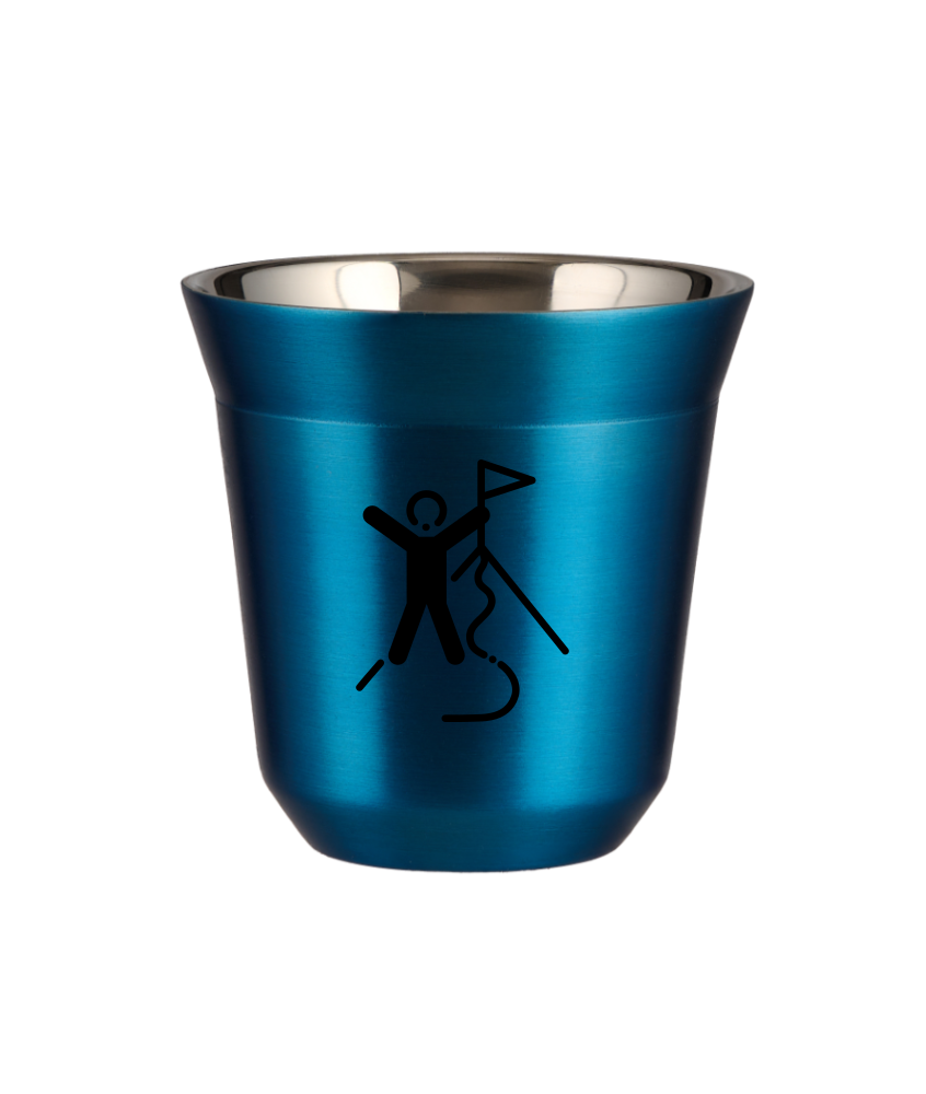 Kubek 150 ml NIEBIESKI METALIC "Wspinaczka 1 (czarny)"