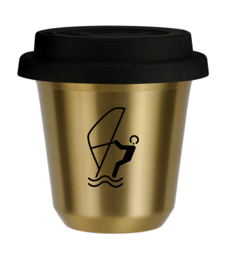 Kubek zloty 150 ml, SPORTY WODNE z pokrywka czarna