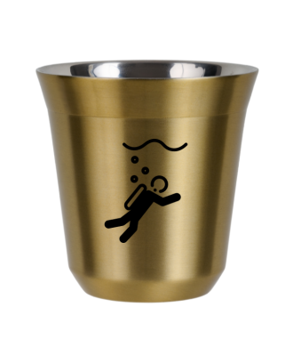 Kubek zloty 150 ml, NURKOWANIE (czarny)
