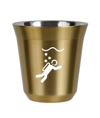 Kubek zloty 150 ml, NURKOWANIE (bialy)