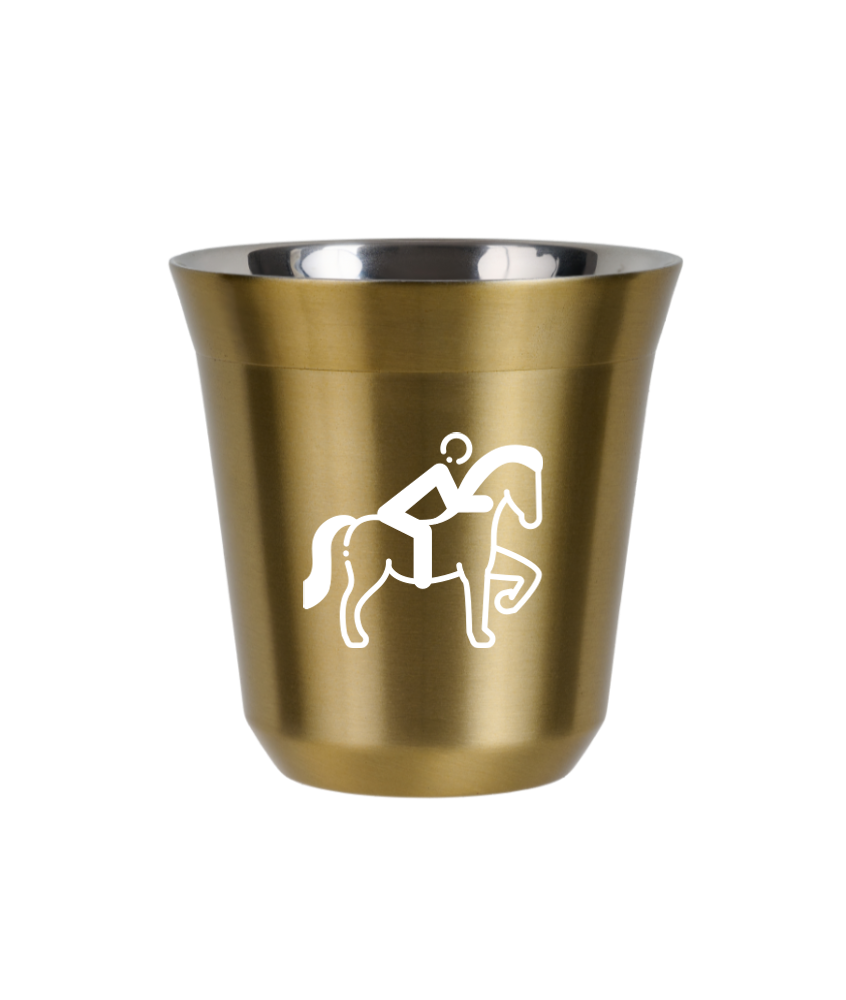 Kubek 150 ml ZŁOTY "Jeździectwo 2 (biały)"