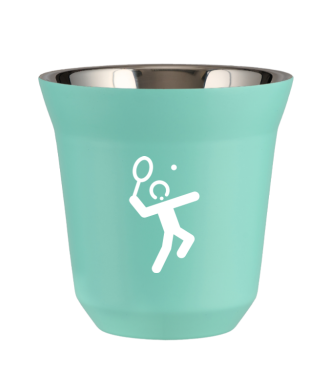 Kubek turkusowy 150 ml, TENIS 2 (bialy)