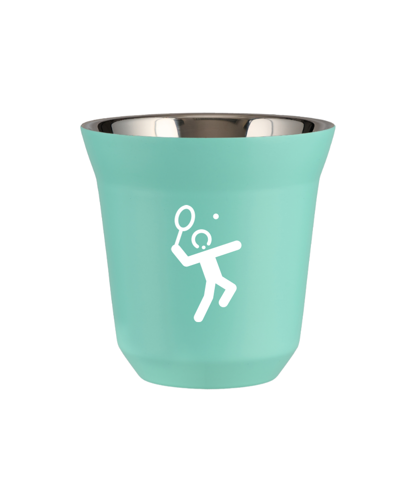Kubek turkusowy 150 ml, TENIS 2 (bialy) kubek termiczny na kawe | 65,00 zł