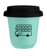 Kubek turkusowy 150 ml, AUTOBUS (czarny) z pokrywka czarna kubek termiczny na kawe | 70,00 zł