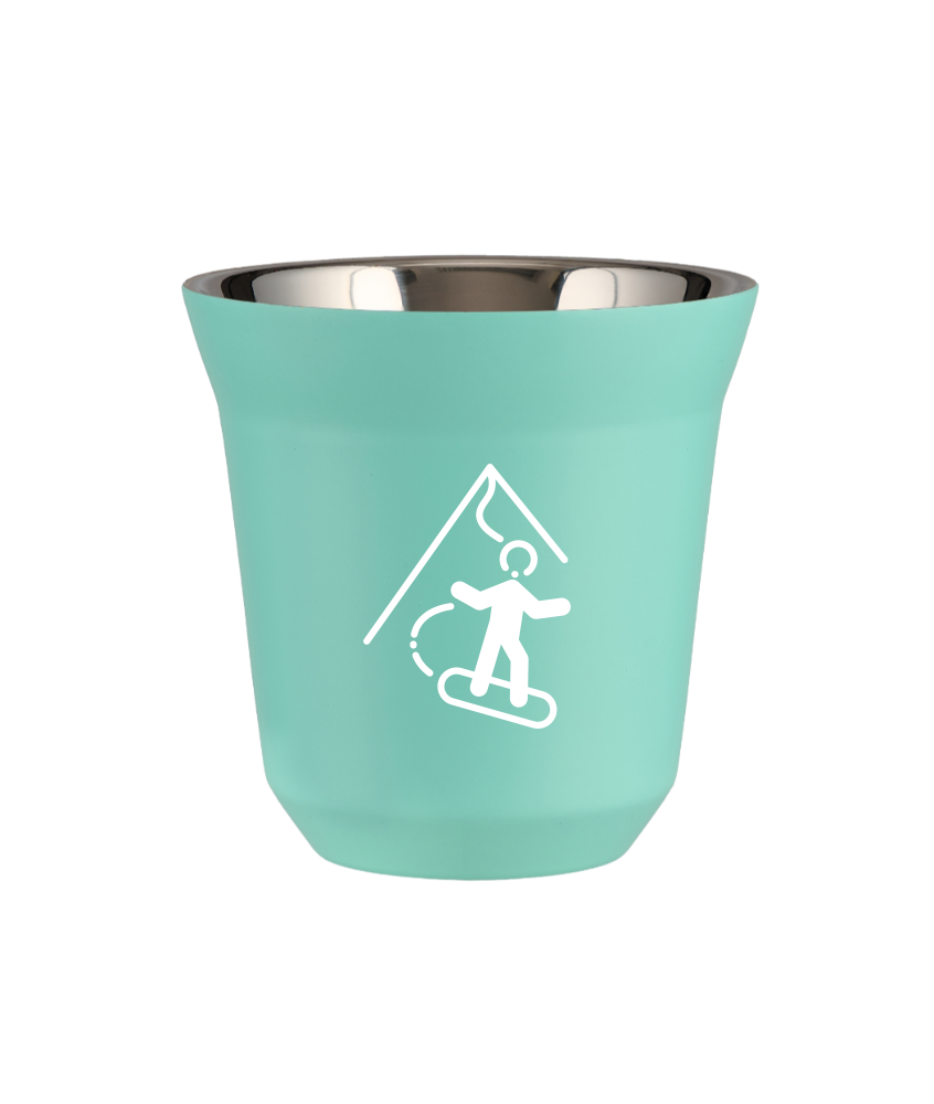 Kubek 150 ml TURKUSOWY "Snowboard (biały)"