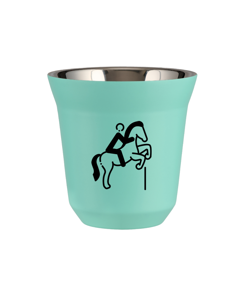 Kubek 150 ml TURKUSOWY "Jeździectwo 1"