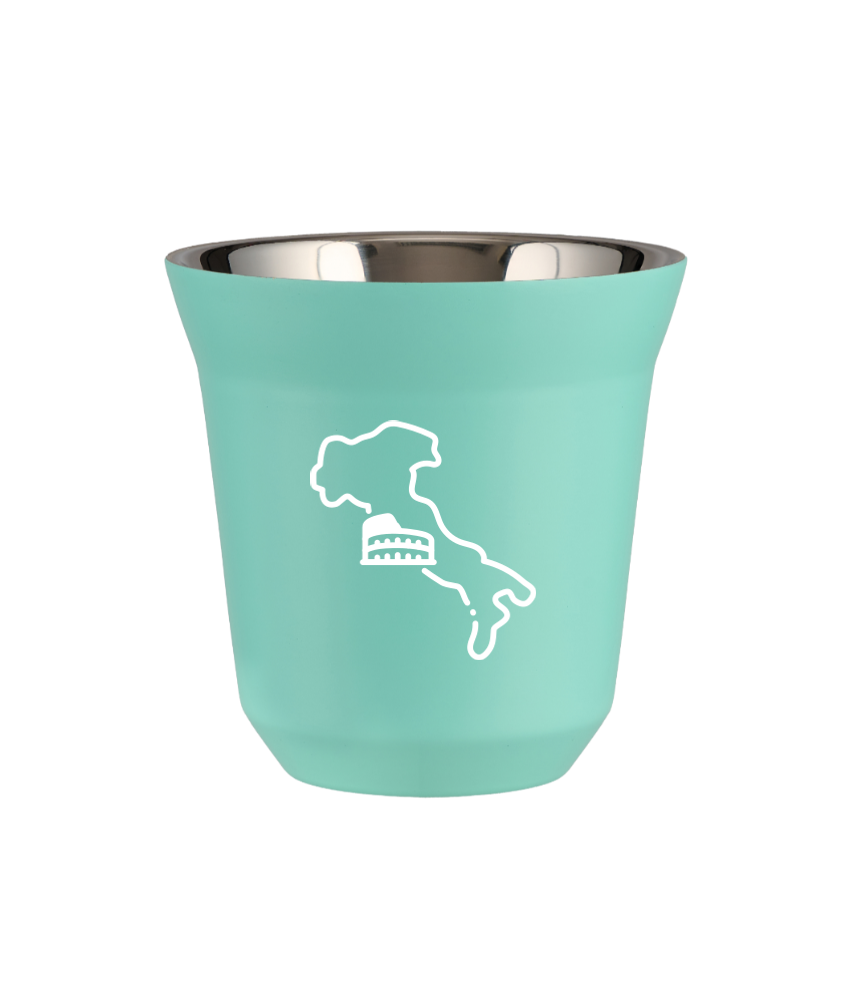 Kubek 150 ml TURKUSOWY "Włochy (biały)"