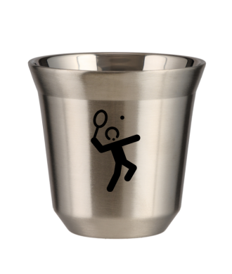 Kubek srebrny 150 ml, TENIS 2 (czarny)