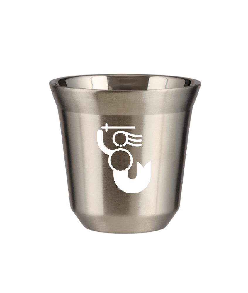 Kubek 150 ml SREBRNY "WARSZAWSKA SYRENKA (biały)"