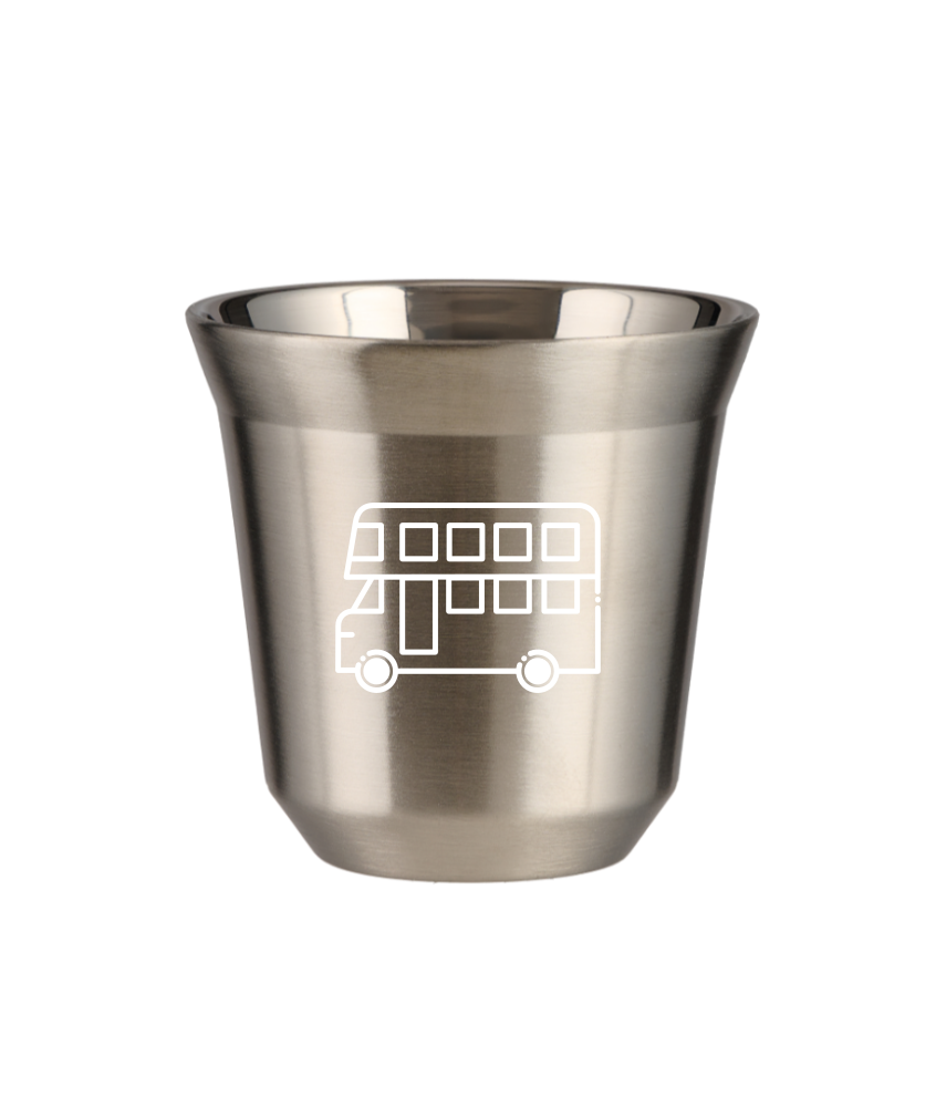 Kubek 150 ml SREBRNY "Autobus (biały)"