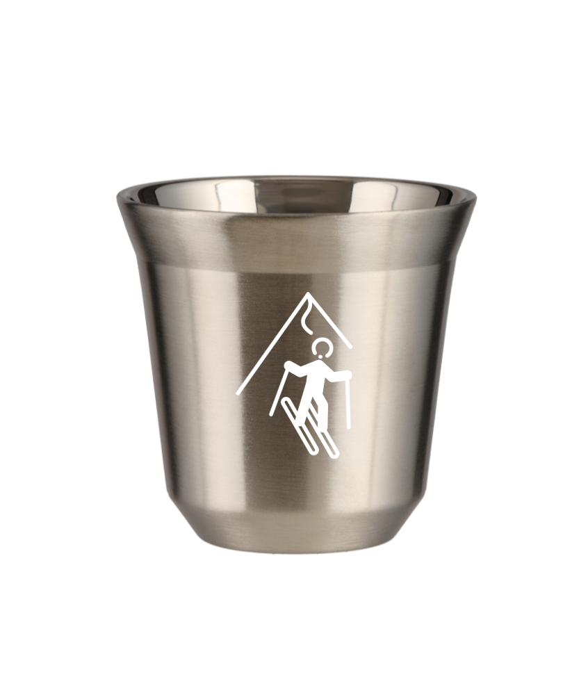 Kubek 150 ml SREBRNY "Narciarstwo (biały)"