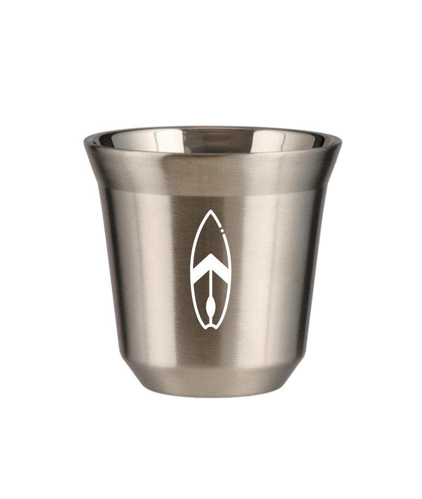 Kubek 150 ml SREBRNY "Deska (biały)"