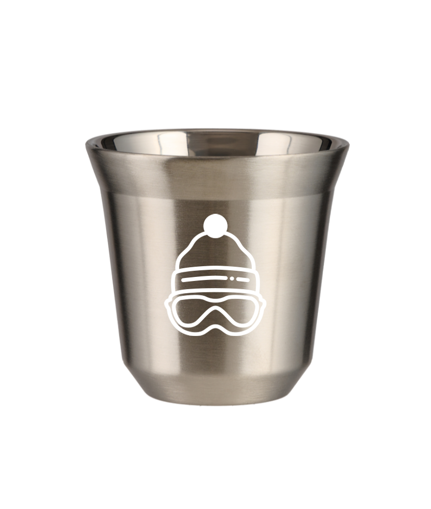 Kubek 150 ml SREBRNY "Czapka (biały)"