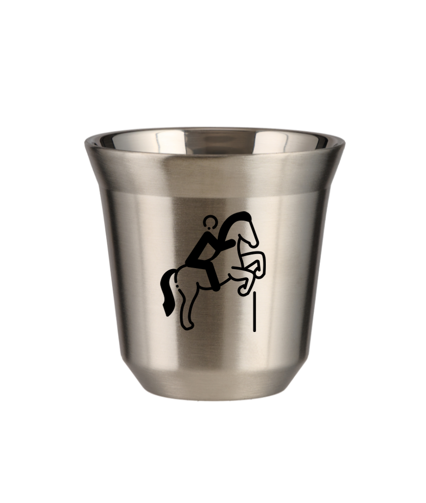 Kubek 150 ml SREBRNY "Jeździectwo 1 (czarny)"