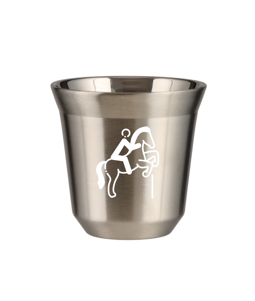 Kubek 150 ml SREBRNY "Jeździectwo 1 (biały)"