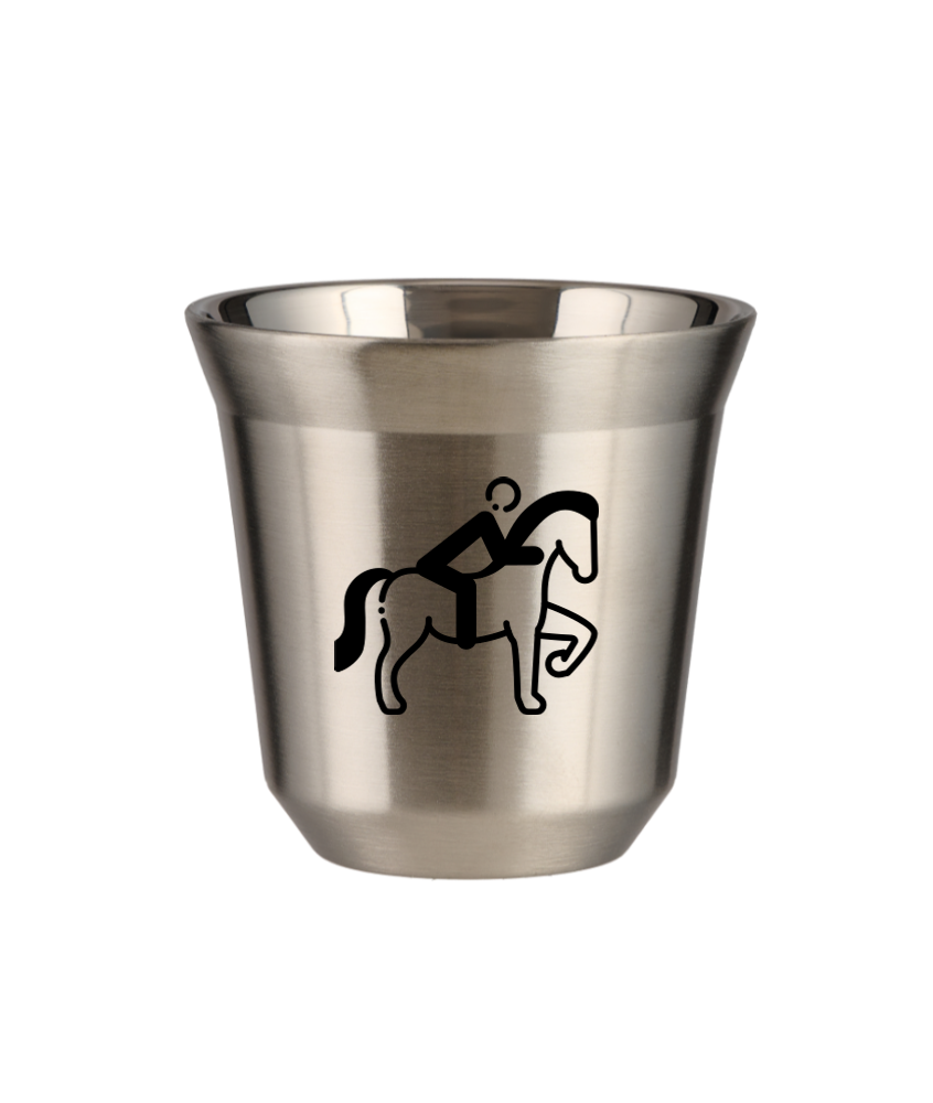 Kubek 150 ml SREBRNY "Jeździectwo 2 (czarny)"