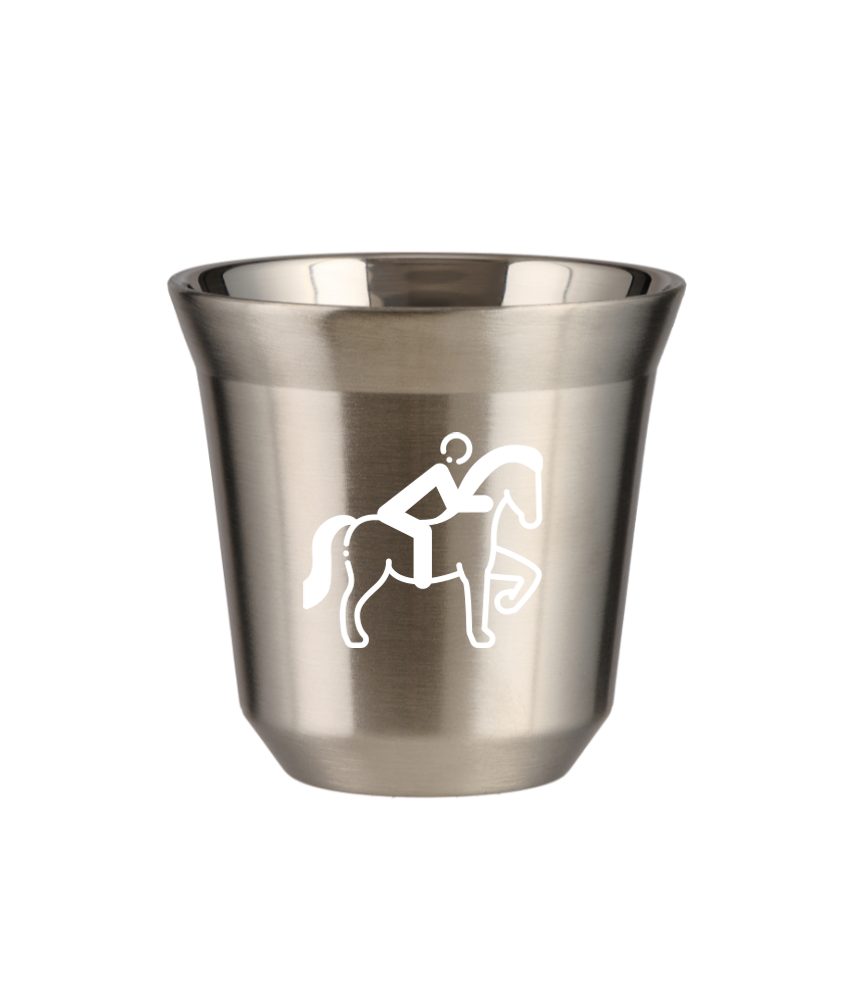Kubek 150 ml SREBRNY "Jeździectwo 2 (biały)"