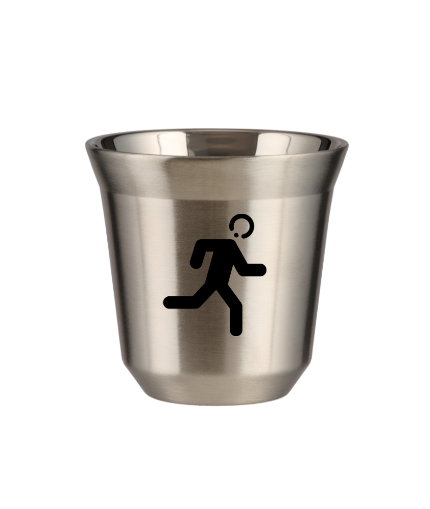 Kubek 150 ml SREBRNY "Biegacz"