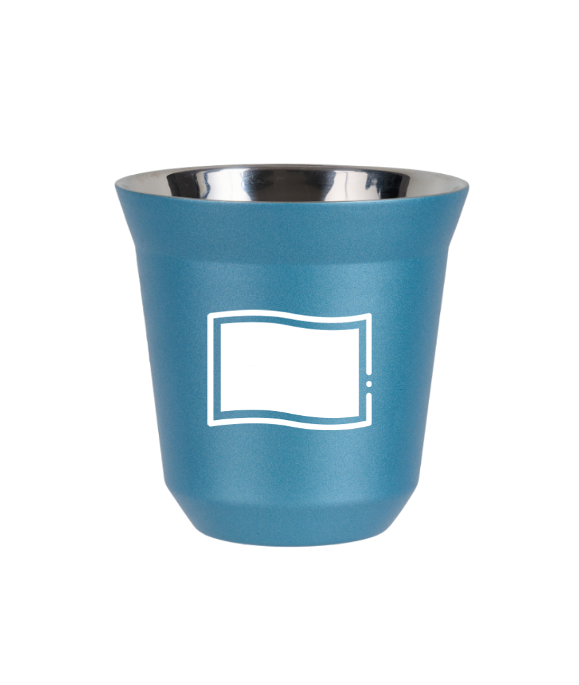 Kubek 150 ml BŁĘKITNY METALIC "Flaga Polski (biały)"