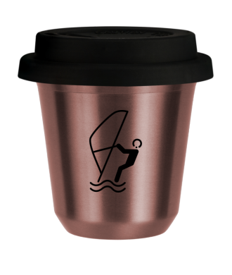 R?owy kubek zloto 150 ml, SPORTY WODNE (czarny) z pokrywka czarna