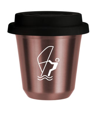 R?owy kubek zloto 150 ml, SPORTY WODNE (bialy) z pokrywka czarna