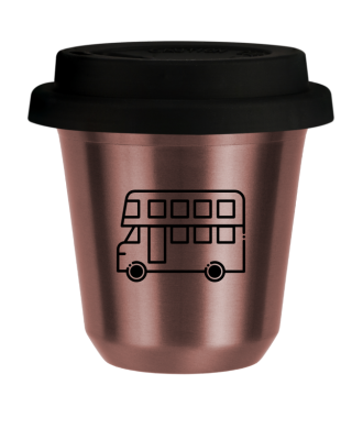 R?owy kubek zloto 150 ml, AUTOBUS z pokrywka czarna