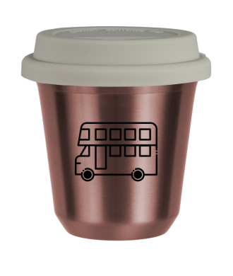 R?owy kubek zloto 150 ml, AUTOBUS z pokrywka biala