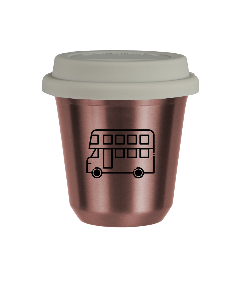 R?owy kubek zloto 150 ml, AUTOBUS z pokrywka biala kubek termiczny na kawe | 70,00 zł