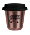 R?owy kubek zloto 150 ml, AUTOBUS (czarny) z pokrywka czarna kubek termiczny na kawe | 70,00 zł