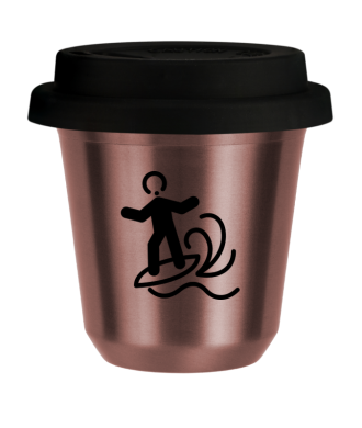 R?owy kubek zloto 150 ml, WINDSURFING z pokrywka czarna