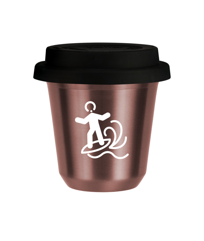 R?owy kubek zloto 150 ml, WINDSURFING (bialy) z pokrywka czarna kubek termiczny na kawe | 70,00 zł