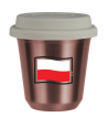 R?owy kubek zloto 150 ml, FLAGA POLSKI z pokrywka biala kubek termiczny na kawe | 75,00 zł