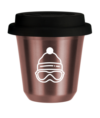 R?owy kubek zloto 150 ml, CZAPKA (bialy) z pokrywka czarna