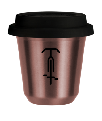 R?owy kubek zloto 150 ml, KOLARSTWO 1 (czarny) z pokrywka czarna